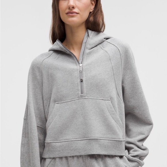 lululemon athletica Tops - Lululemon Athletica Heathered Core Medium Gray Half-Zip Hoodie M/L